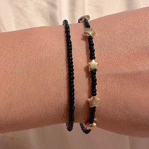 Black & Gold Star Bracelet set + 2 free surprise bracelets